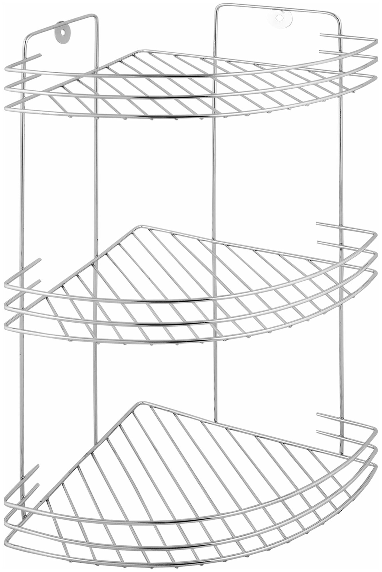 Полка для ванной комнаты Аквалиния трёхъярусная угловая металл