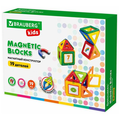 фото Конструктор brauberg magnetic blocks-19 19 дет. 663843