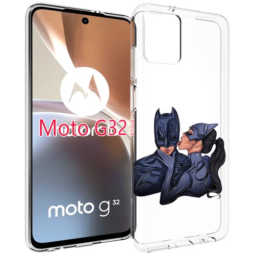 Чехол MyPads бетман-и-кошка для Motorola Moto G32 задняя-панель-накладка-бампер чехол mypads кошка чаузи для motorola moto g32 задняя панель накладка бампер