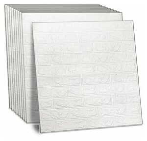 <b>Панели</b> <b>для</b> <b>стен</b> / стеновые <b>панели</b> 3D самоклеящиеся, "Белый кирпич", 10шт, 70х77см, DASWERK, 607988 С