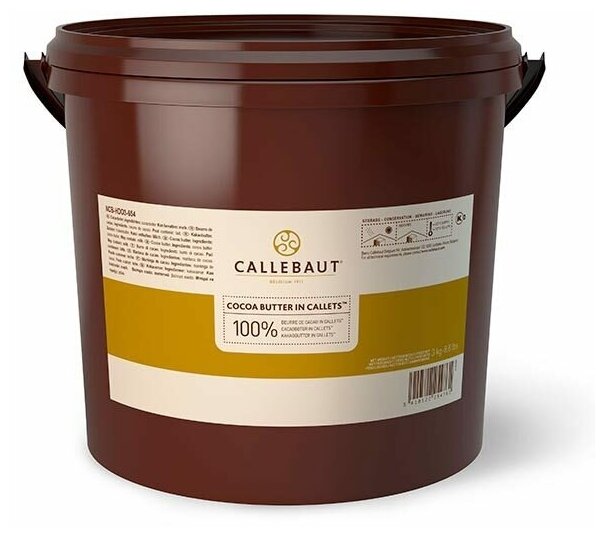 Какао масло дезодорированное в каллетах Callebaut 3 кг
