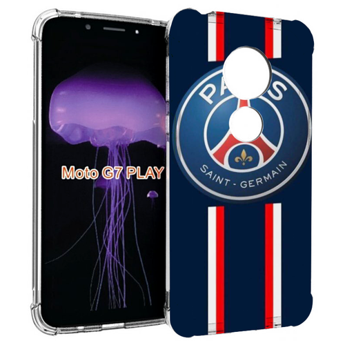 Чехол MyPads фк псж для Motorola Moto G7 Play задняя-панель-накладка-бампер