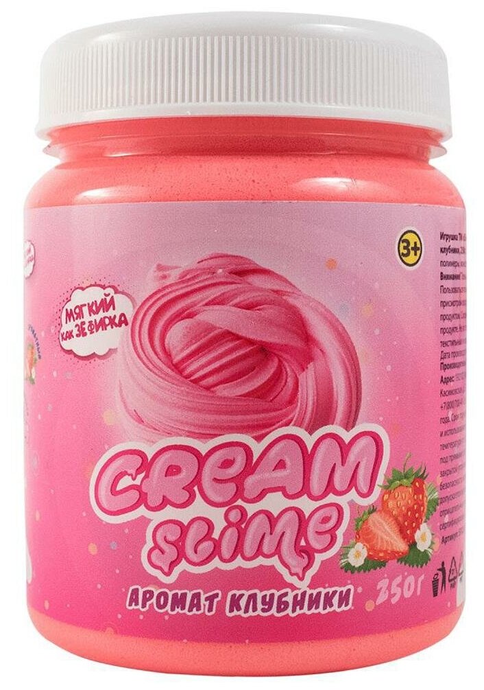Слайм Волшебный мир Cream-slime с ароматом клубники, 250 г (SF02-S)
