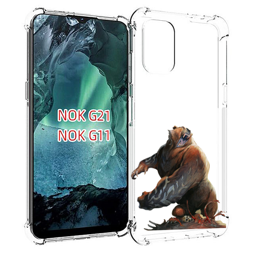 Чехол MyPads Медведь-жестокий для Nokia G11 / G21 задняя-панель-накладка-бампер