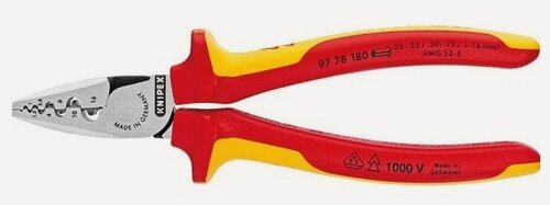 Изображение товара Инструмент для обжима контактных гильз Knipex 9778180, 180 mm