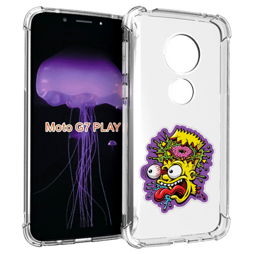 Чехол MyPads Барт-Симпсон для Motorola Moto G7 Play задняя-панель-накладка-бампер