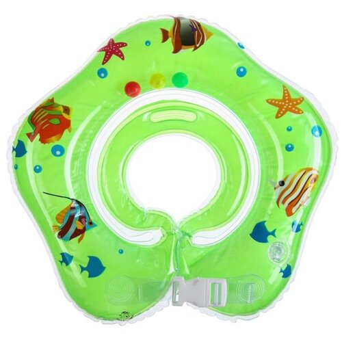 фото Круг на шею с погремушками, "рыбки", цвет зеленый крошка я