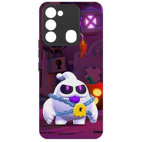 чехол накладка krutoff софт кейс brawl stars призрак скуик для samsung galaxy s22 черный Чехол-накладка Krutoff Софт Кейс Brawl Stars - Призрак Скуик для TECNO Spark Go 2022 черный