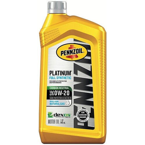 Синтетическое моторное масло PENNZOIL PLATINUM Full Synthetic 0W-20 DEXOS1 Gen2 (946 мл)