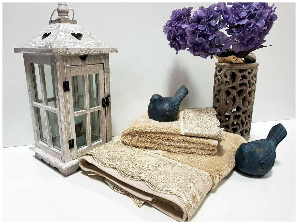 фото Julia полотенце с органзой Maison dor (бежевый), Полотенце 85x150