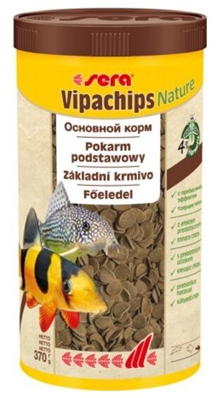 Корм для рыб Sera VIPACHIPS Nature 1000мл - фотография № 4