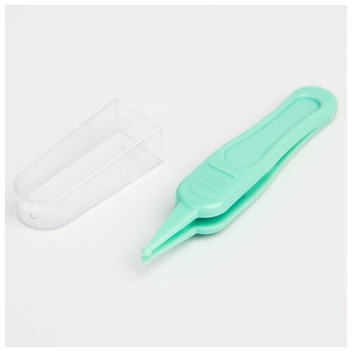 1 шт двухсторонняя силиконовая ложка для чистки ушей Пинцет для чистки носа, детский, с колпачком, цвет зеленый