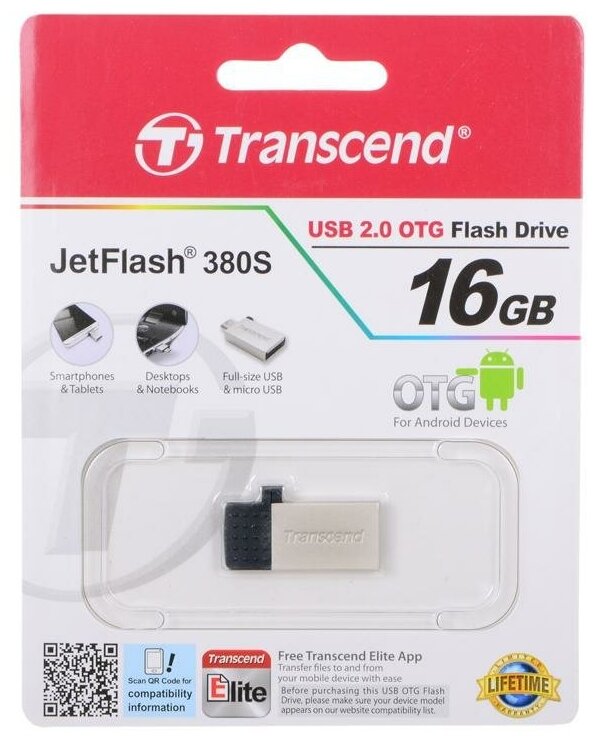 Transcend JetFlash 380 64GB (серебристый) - фото №7