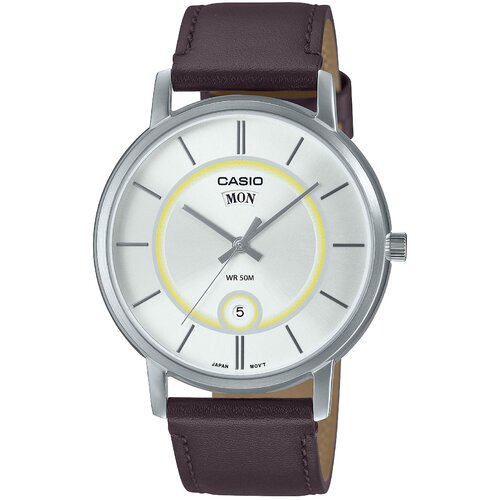 Наручные часы CASIO, коричневый, серебряный наручные часы casio серебряный коричневый