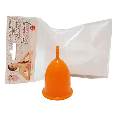 LilaCup чаша менструальная Практик, 1 шт., оранжевый lilacup чаша менструальная практик пурпурная m в атласном мешочке 1 шт