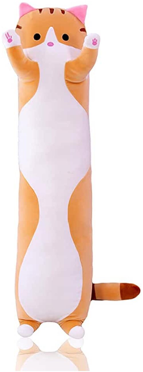 Мягкая игрушка длинный Кот батон, рыжый, 110 см