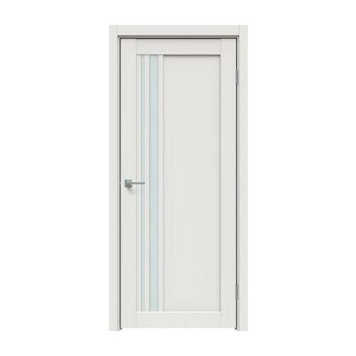 Дверь межкомнатная, Модель 608 ПО, Цвет Белоснежно матовый, Стекло satinato, 900x2000мм, Комплект