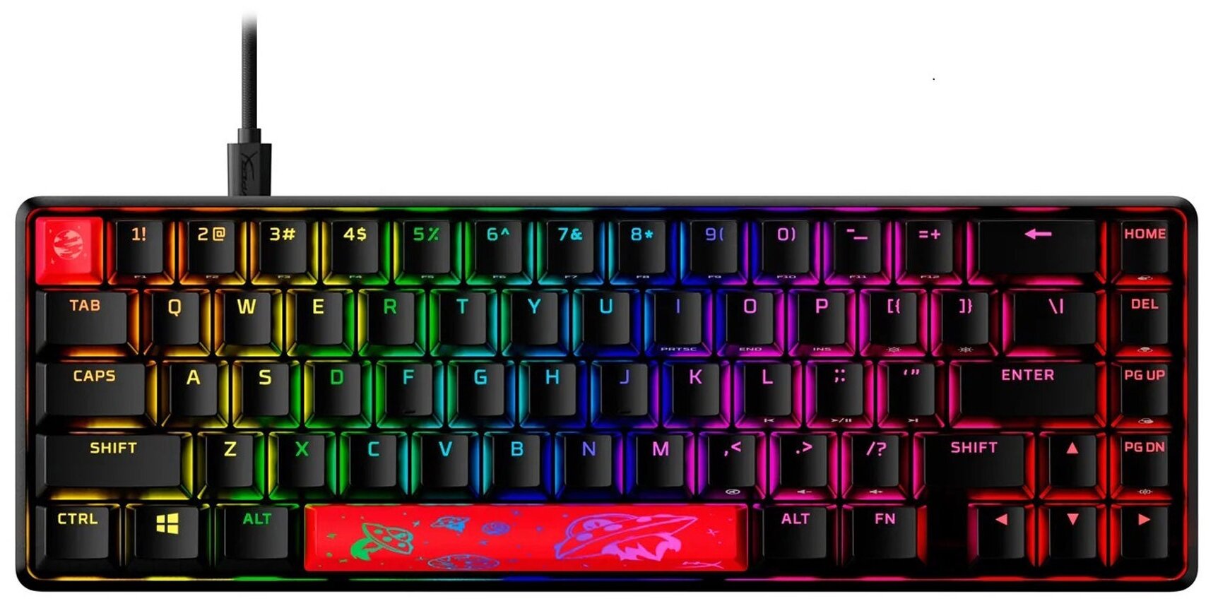 Клавиатура HyperX Alloy Origins 65 HyperX Red, черный, английская