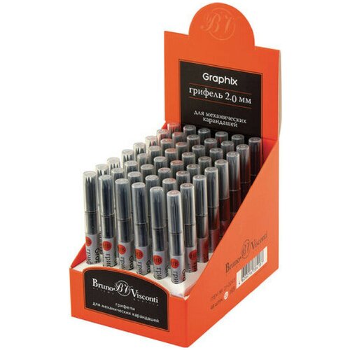 Грифели для карандаша цангового 2 мм, BRUNO VISCONTI Graphix, комплект 5 штук, HB, 21-0043 (48 шт.)