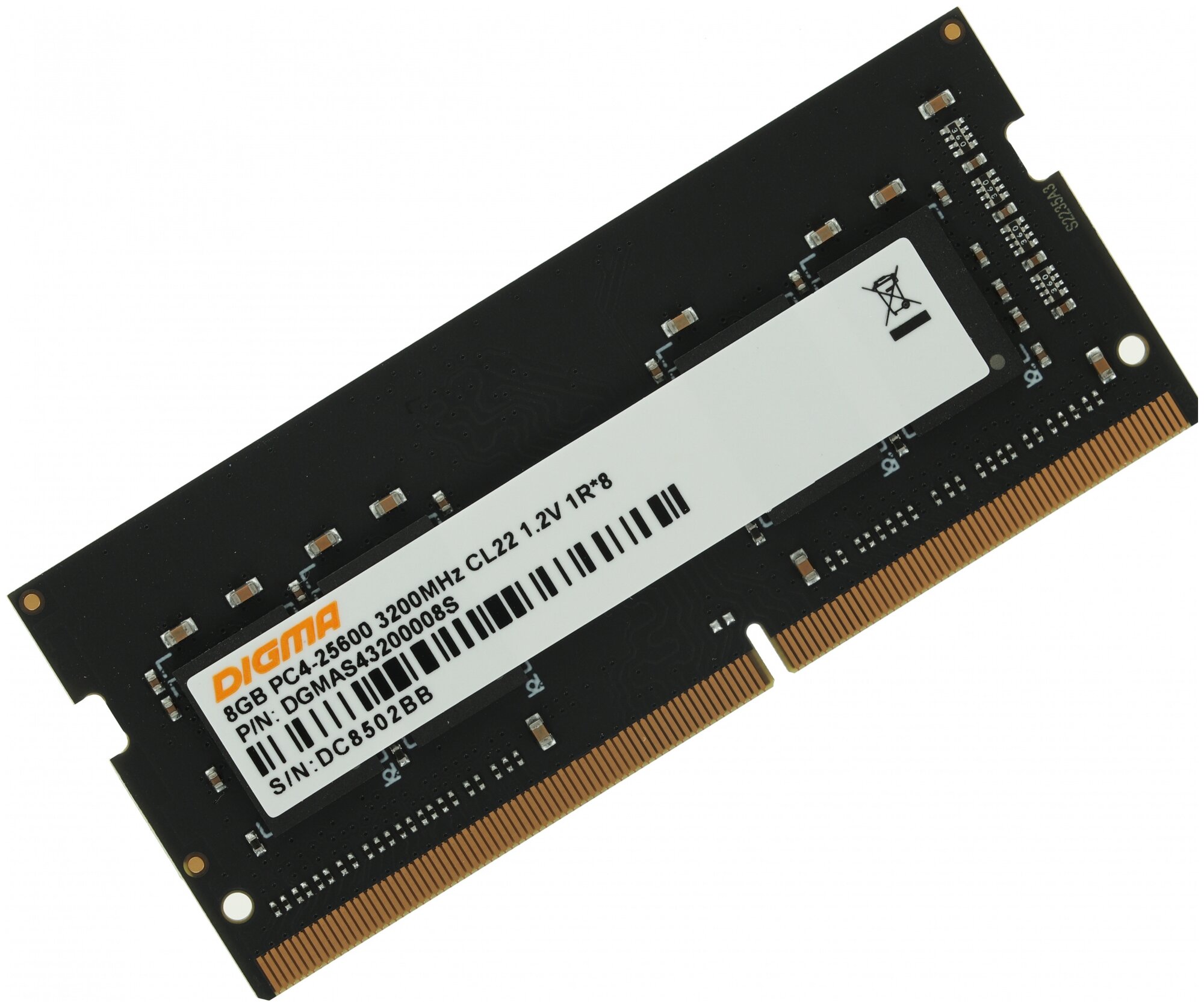 Оперативная память Digma DDR4 - 8Gb, 3200 МГц, SO-DIMM, CL22 (dgmas43200008s) - фото №3