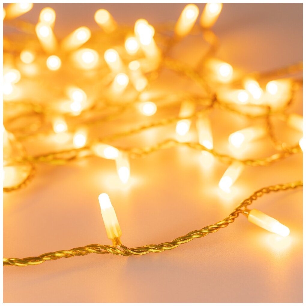 Светодиодная гирлянда ARD-STRING-CLASSIC-10000-YELLOW-100LED-MILK-STD Yellow (230V, 7W) (Ardecoled, IP65)