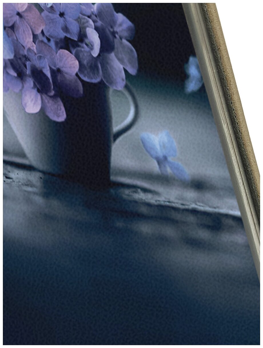 Чехол-книжка Синие цветы в чашке на Xiaomi Redmi Note 10 Pro / Сяоми Редми Ноут 10 Про золотой