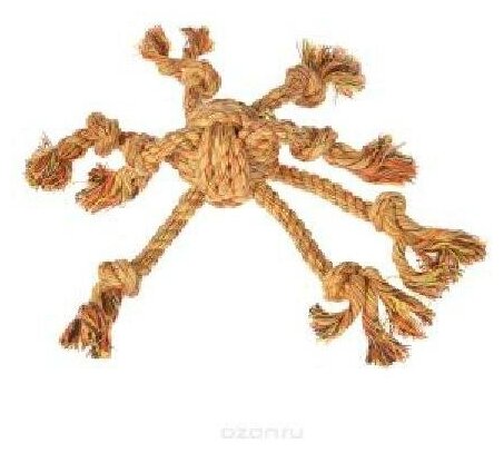 Игрушка Beeztees Клубок для собак веревочный с канатиками оранжевый 32см 641165 - фотография № 2