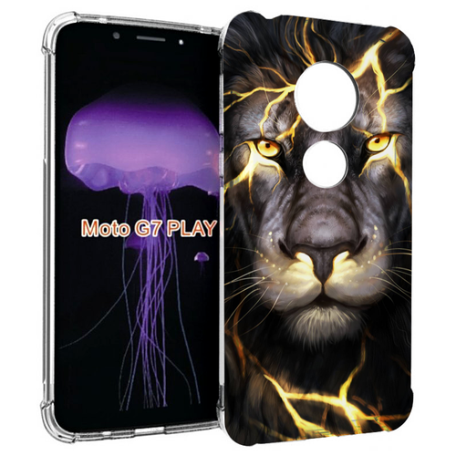Чехол MyPads Светящийся-лев мужской для Motorola Moto G7 Play задняя-панель-накладка-бампер чехол mypads разноцветный лев детский для motorola moto g7 play задняя панель накладка бампер