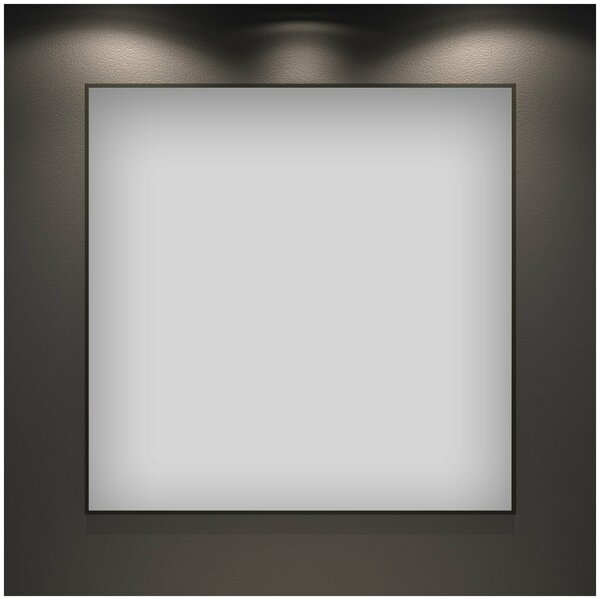 Настенное зеркало в ванную Wellsee 7 Rays' Spectrum 172200280 : влагостойкое квадратное зеркало 50 см с черным матовым контуром