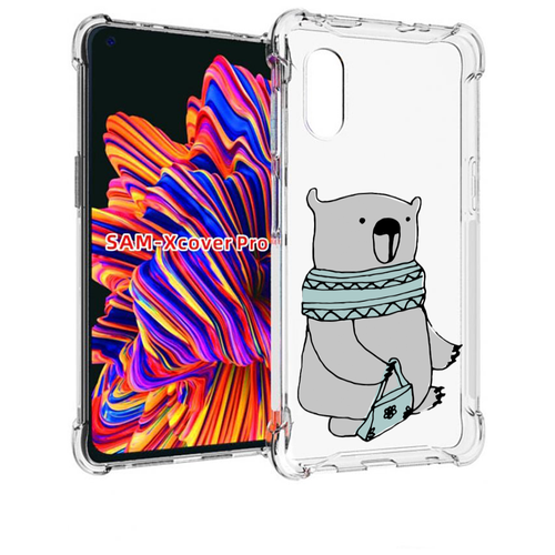 Чехол MyPads Модный медведь для Samsung Galaxy Xcover Pro 1 задняя-панель-накладка-бампер