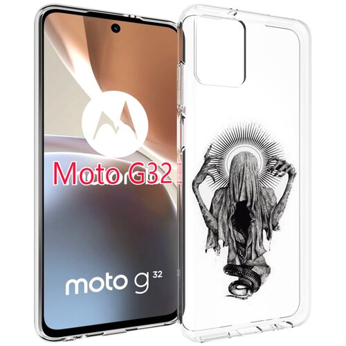 Чехол MyPads страшная змея в мантии для Motorola Moto G32 задняя-панель-накладка-бампер