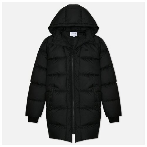 фото Мужской пуховик lacoste hooded quilted coat чёрный , размер 58