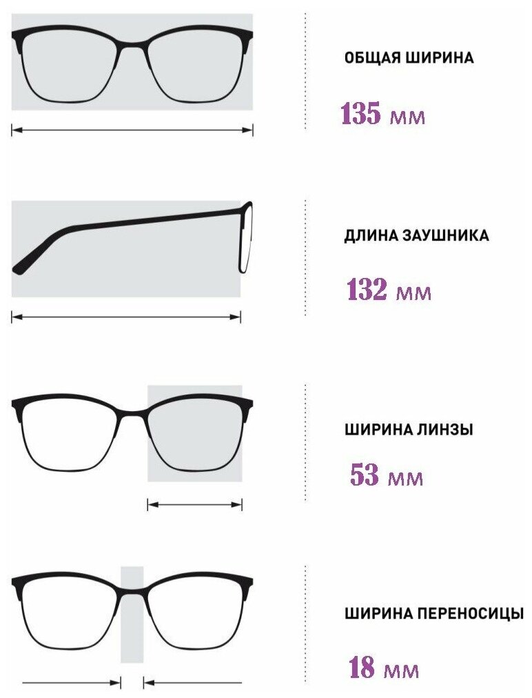 Очки готовые пластиковые с диоптриями +4.00 корригирующие зрения и чтения женские KIND 3767 - фотография № 9