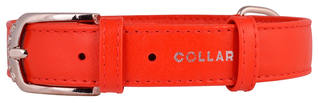 Ошейник CoLLaR GLAMOUR без украшений красный ширина 35 мм длина 46-60 см - фотография № 3