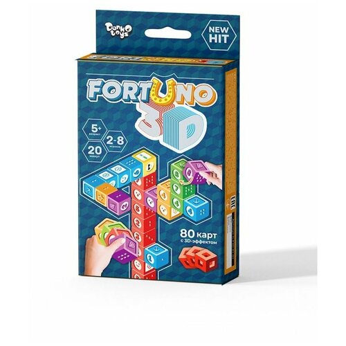 настольная игра фортуно 3d зоопарк данко тойс g f3d 02 01 Карточная игра Danko Toys ФортУно, 80 карт с 3D-эффектом (G-F3D-01-01)