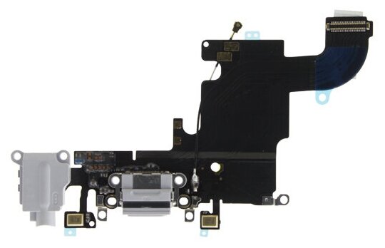 Шлейф (соеденительный) для Apple iPhone 6S на разъем зарядки/разъем гарнитуры/микрофон (серый)