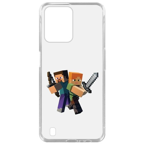 Силиконовый чехол / накладка / бампер Minecraft-Стив и Алекс для Realme C31