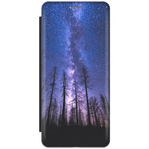 Чехол-книжка Ночной лес и звездное небо на Samsung Galaxy M33 5G / Самсунг М33 5г черный силиконовый чехол ночной лес и звездное небо на samsung galaxy m33 5g самсунг м33 5г