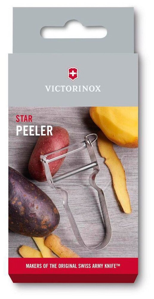 Овощечистка для овощей и фруктов Victorinox Star серебристый карт.кор. (6.0912) - фотография № 6