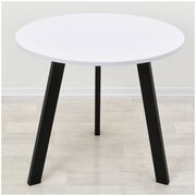 Круглый обеденный стол Рондо 18 белый/черный (750х750)
