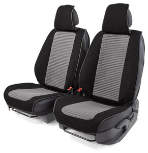 Каркасные 3D накидки на передние сиденья "Car Performance", 2 шт, fiberflax CUS-3024 BK/GY