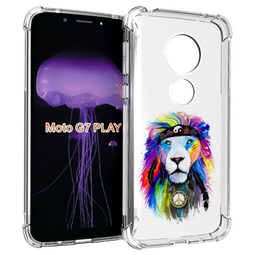 Чехол MyPads Лев 3 для Motorola Moto G7 Play задняя-панель-накладка-бампер чехол mypads разноцветный лев детский для motorola moto g7 play задняя панель накладка бампер