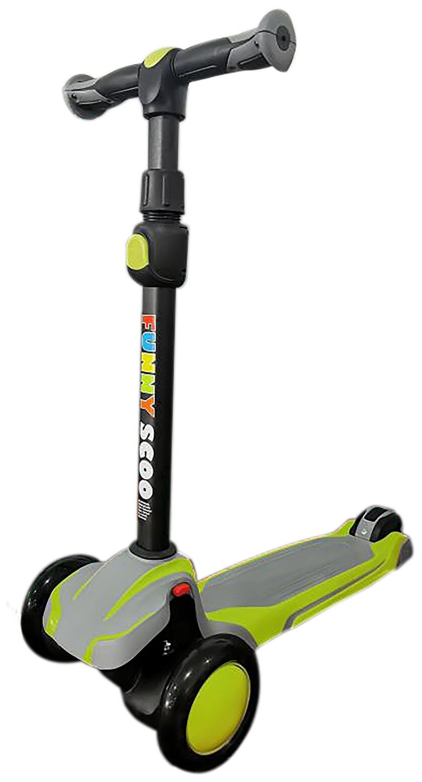Самокат Funny Scoo Детский трехколесный самокат MS-955 Surf Sport серо-зеленый