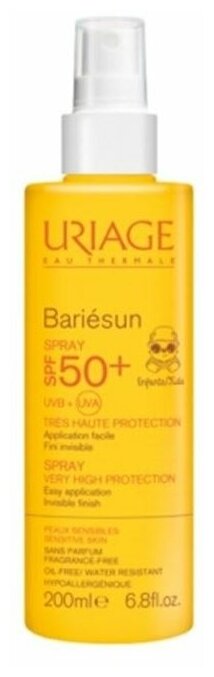 Uriage Солнцезащитный спрей для детей SPF50+ Барьесан 200 мл (Uriage, ) - фото №8