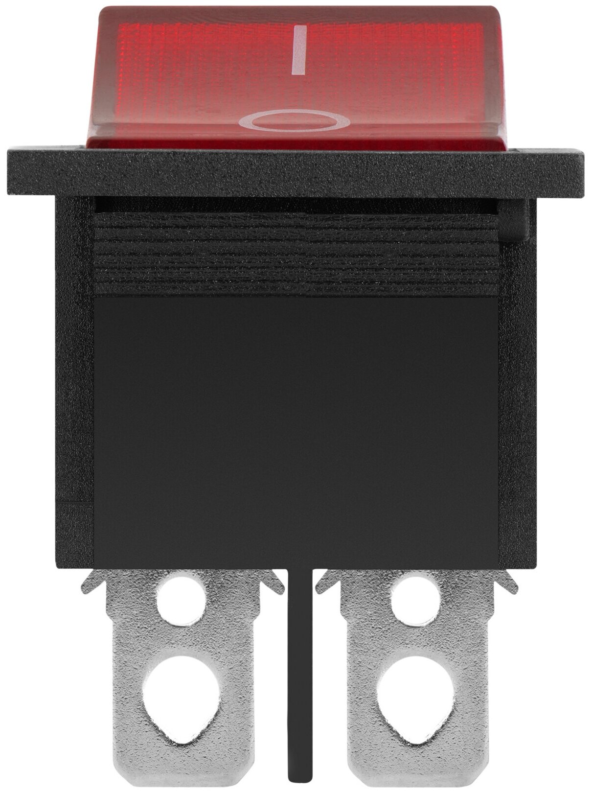 Выключатель клавишный красный с подсветкой вкл-выкл 4 контакта 250В 16А прямоугольный duwi 26840 6 - фотография № 2
