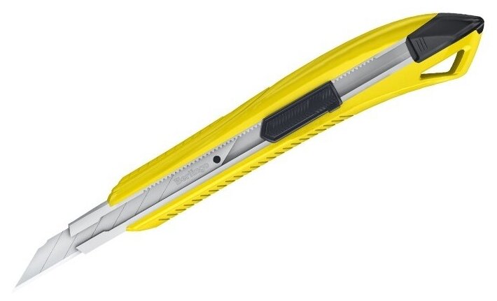 Нож канцелярский Berlingo 9 мм "Razzor 200", auto-lock, металлические направляющие, желтый BM4127_b