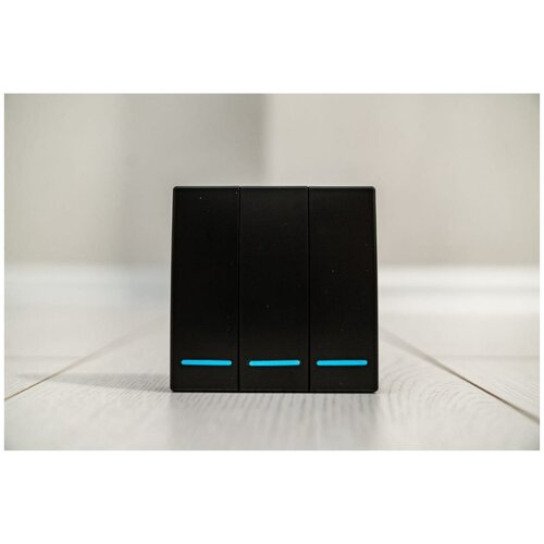 Дистанционный (беспроводной) выключатель Qiachip 3 клавиши, черный с полоской