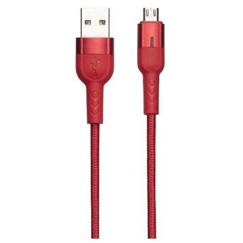 Кабель USB - micro USB, BU17, Starlight, 1.2м, круглый, 2.4A, нейлон, алюминий, красный кабель usb micro usb 1m 2 4a dc r02 lux алюминий нейлон isa красный