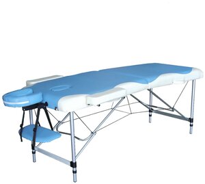 Массажный стол DFC NIRVANA Elegant DELUXE, кушетка для массажа, цвет голубой с бежевым