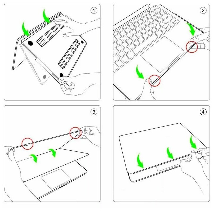 Чехол накладка для ноутбука Apple Macbook Air 136 дюймов М2 2022 A2681черный прозрачный